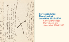 À PARAÎTRE. Miró-Loeb. Correspondances 1926-1936.